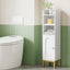 Artiss Bathroom Storage Cabinet Floor Organizer Toilet Corner Adjustable Shelf with Door White