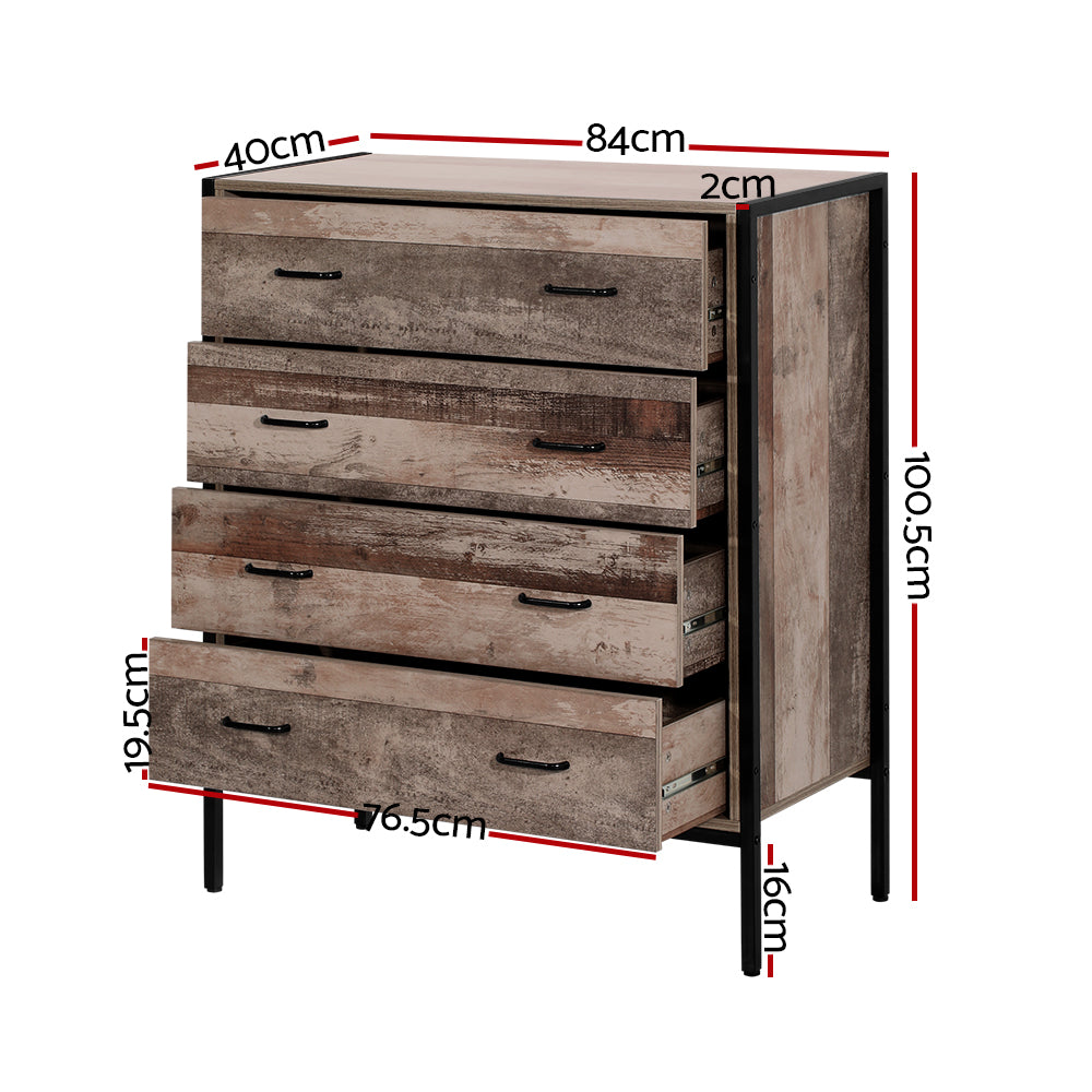 Artiss Chest of Drawers Tallboy Dresser Storage Cabinet Industrial Rustic