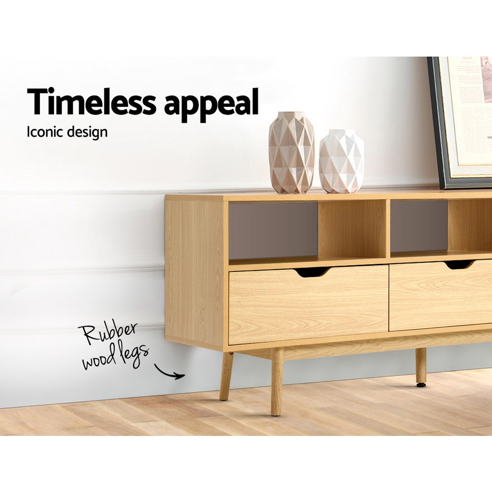 Artiss Wooden Scandinavian Entertainment Unit - Natural