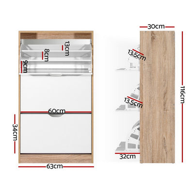 Artiss 36 Pairs Shoe Cabinet Rack Organiser Storage Shelf Wooden