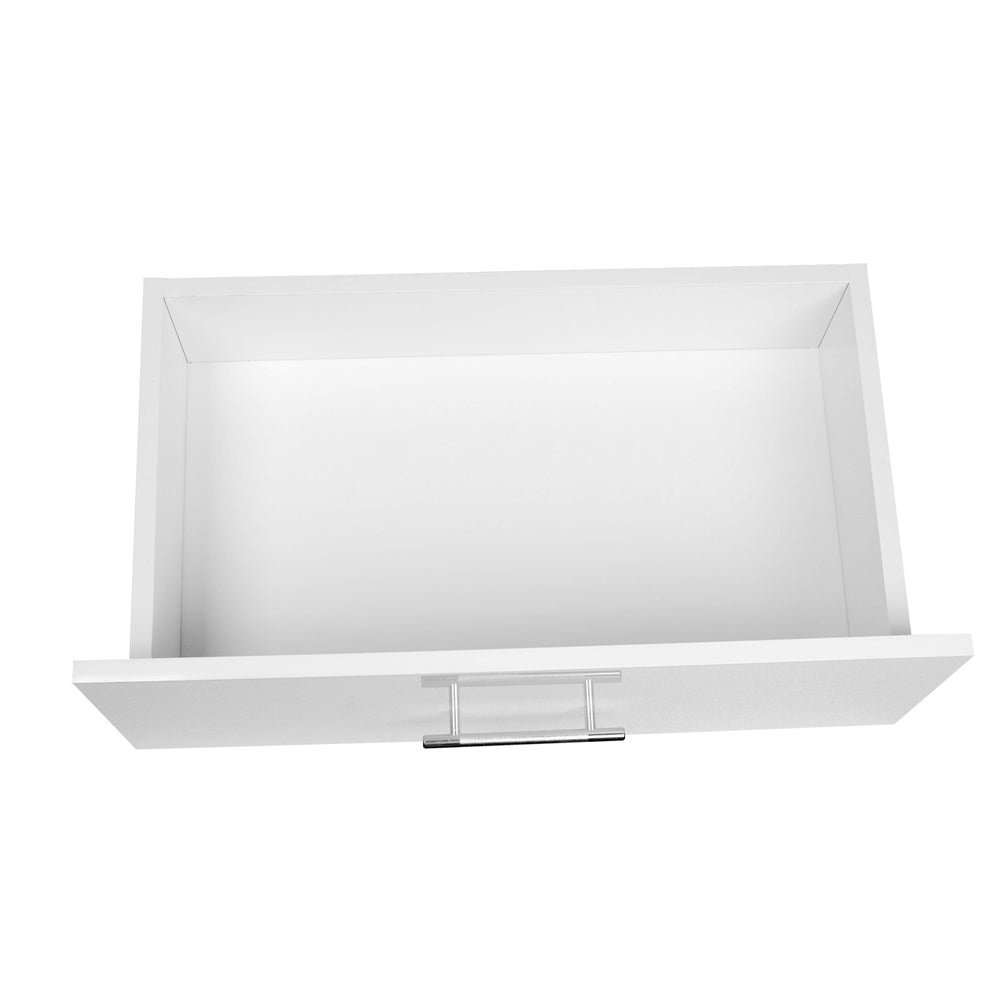 Artiss Bedside Table 2 Drawers High Gloss - White