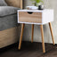 Artiss Bedside Tables Drawers Side Table Storage Cabinet Nightstand Solid Wood Legs Bedroom White