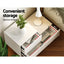 Artiss Bedside Tables LED 2 Drawers - REMI White