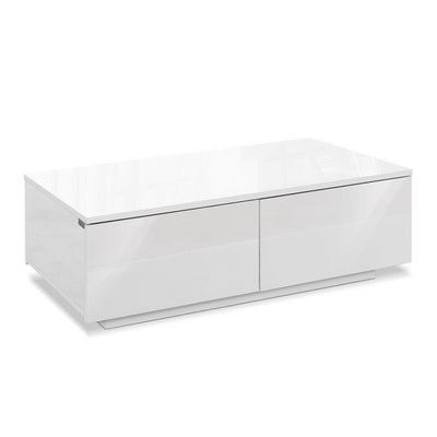 Artiss Modern Coffee Table 4 Storage Drawers High Gloss Living Room Furniture White