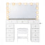 Artiss Dressing Table Vanity Desk Set Stool LED Bulbs White