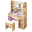 Artiss Dressing Table Vanity Desk Set 10 LED Bulbs RGB Light Wood