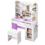 Artiss Dressing Table Vanity Desk Set 10 LED Bulbs RGB Light White