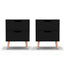 Artiss 2 x Bedside Table 2 Drawers - BODEN Black