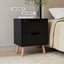 Artiss 2 x Bedside Table 2 Drawers - BODEN Black
