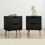 Artiss 2 x Bedside Table 2 Drawers - BODEN Black