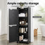 Artiss Bathroom Storage Cabinet Freestanding Cupboard Narrow Floor Shelf Black