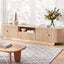 Artiss 220cm TV Unit Rounded Edge Slide Side Cabinet Door Pine