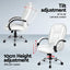 Artiss Computer Desk 120cm Executive Office Chair Set PU Leather High Back White