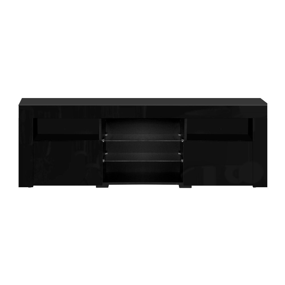 Artiss TV Cabinet Entertainment Unit Stand RGB LED Gloss Furniture 160cm Black