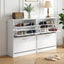 Artiss 2x Shoe Cabinet Storage Organiser 2 Flip Drawer White