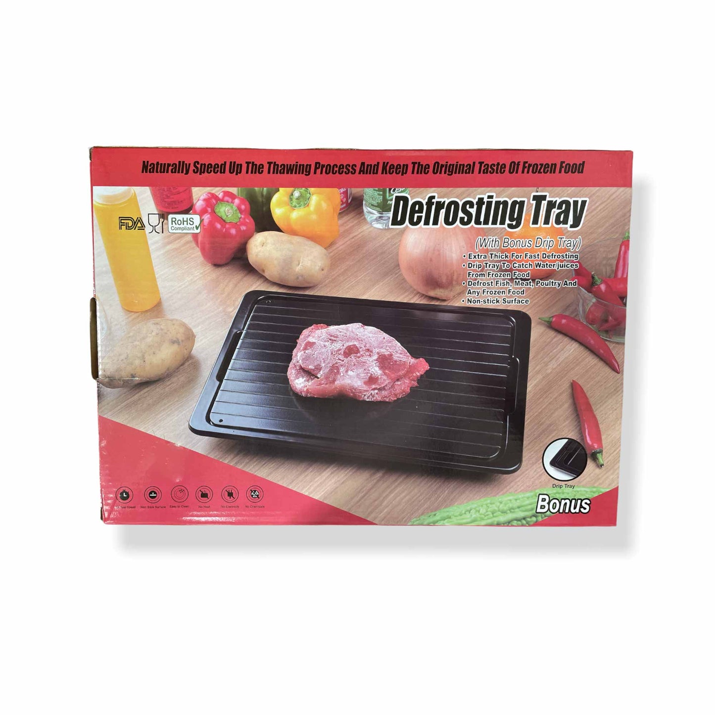 Fast Defrosting Meat Tray FDA Approved Large Miracle Aluminium Thawing Plate