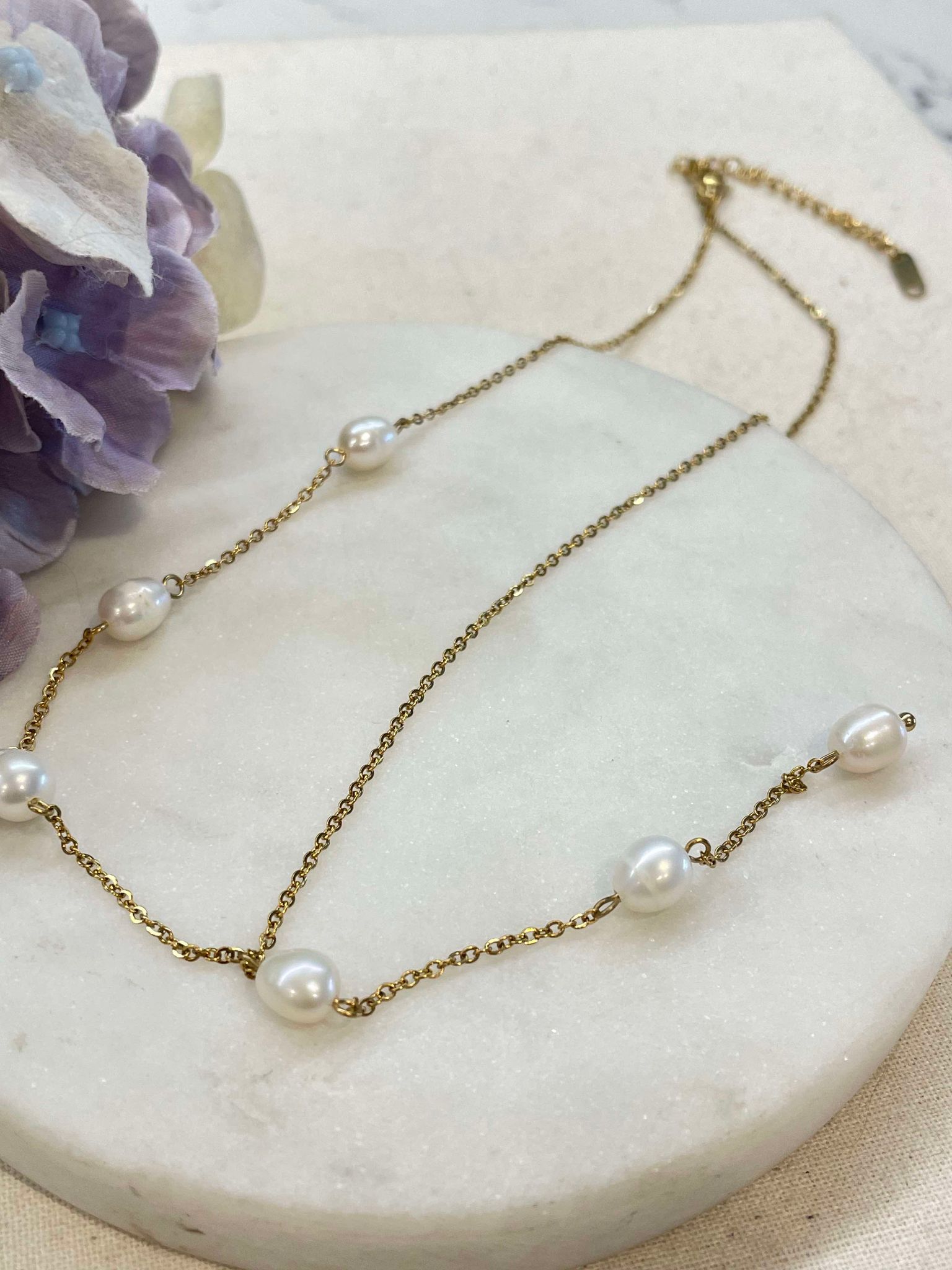 Find the pearl gold necklace – Tarnish Proof Jewellery