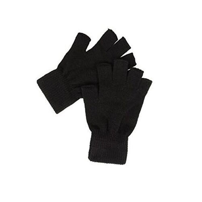 Fingerless Knitted Woven Gloves Winter Accessory Glove Black