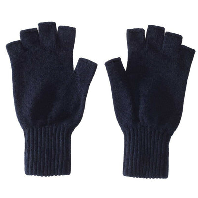Fingerless Knitted Woven Gloves Winter Accessory Glove Navy