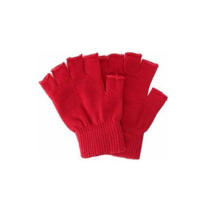 Fingerless Knitted Woven Gloves Winter Accessory Glove Red
