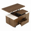 Fittro 3-in-1 Lift Top Coffee Table with 4 Chairs, Dining Table Work Desk Built-in Storage, Hydraulic Swivel, Lockable Castors, Space-Saving for Living Rooms & Flats, Apartments
