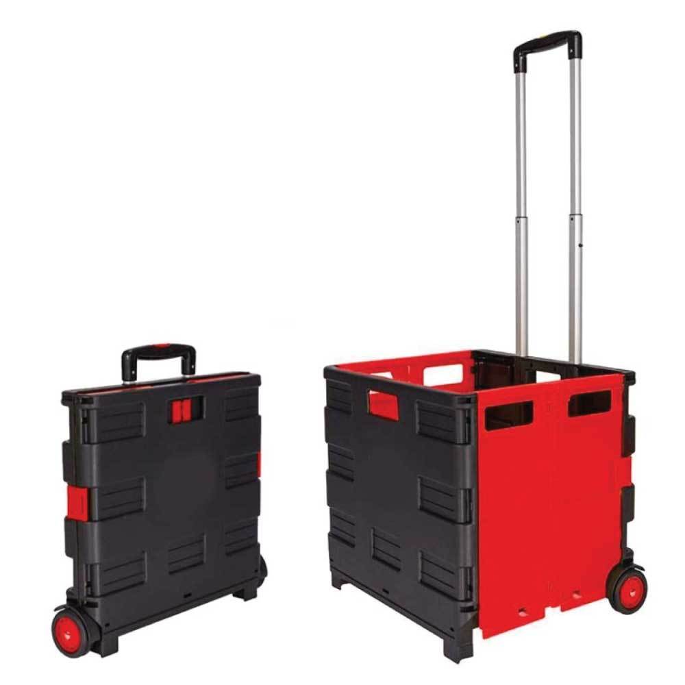 Foldable Shopping Cart Sizes - Portable Collapsible Wheeled Folding Trolley Crate