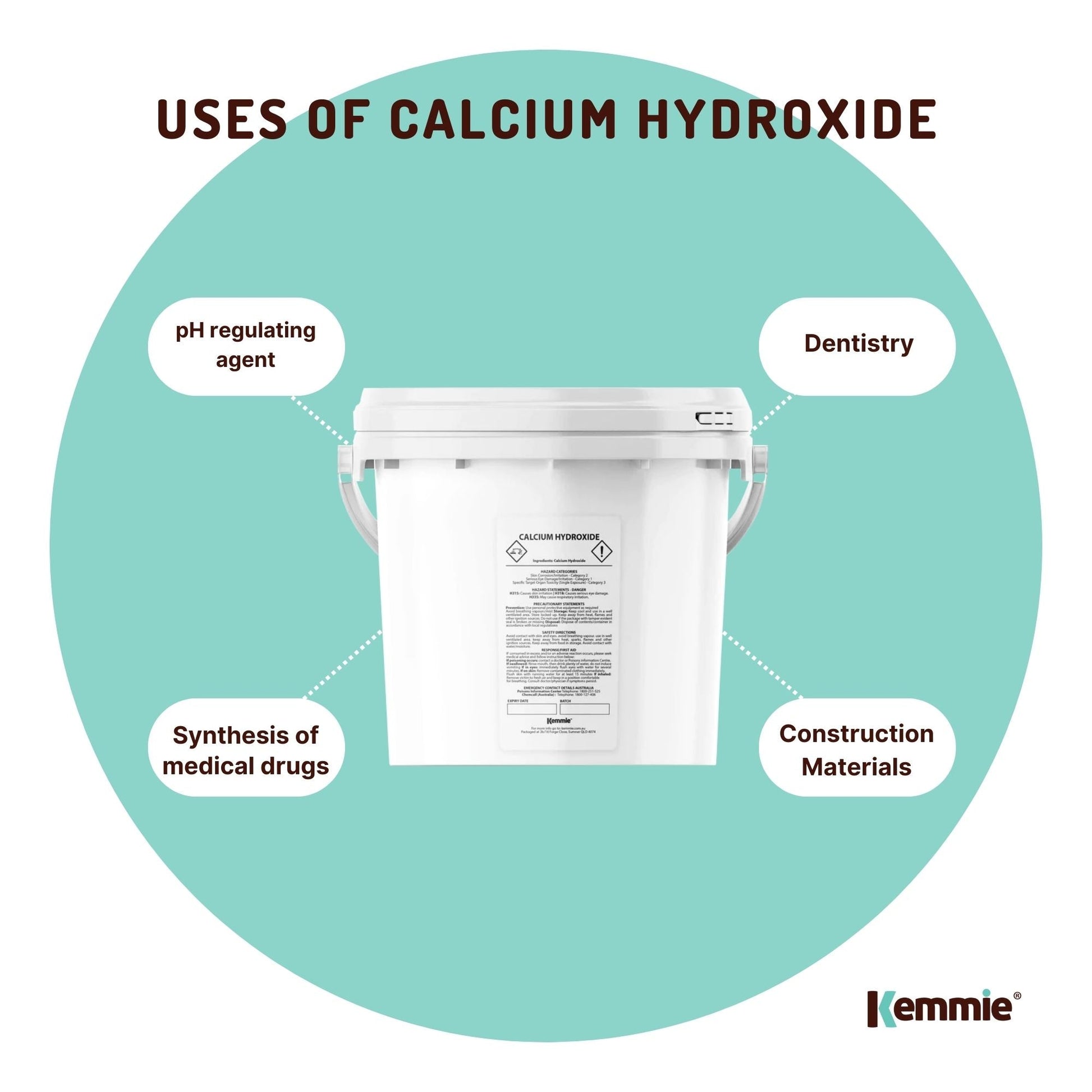 Food Grade Calcium Hydroxide Powder Tubs - FCC Hydrated Slaked Pickling Bulk