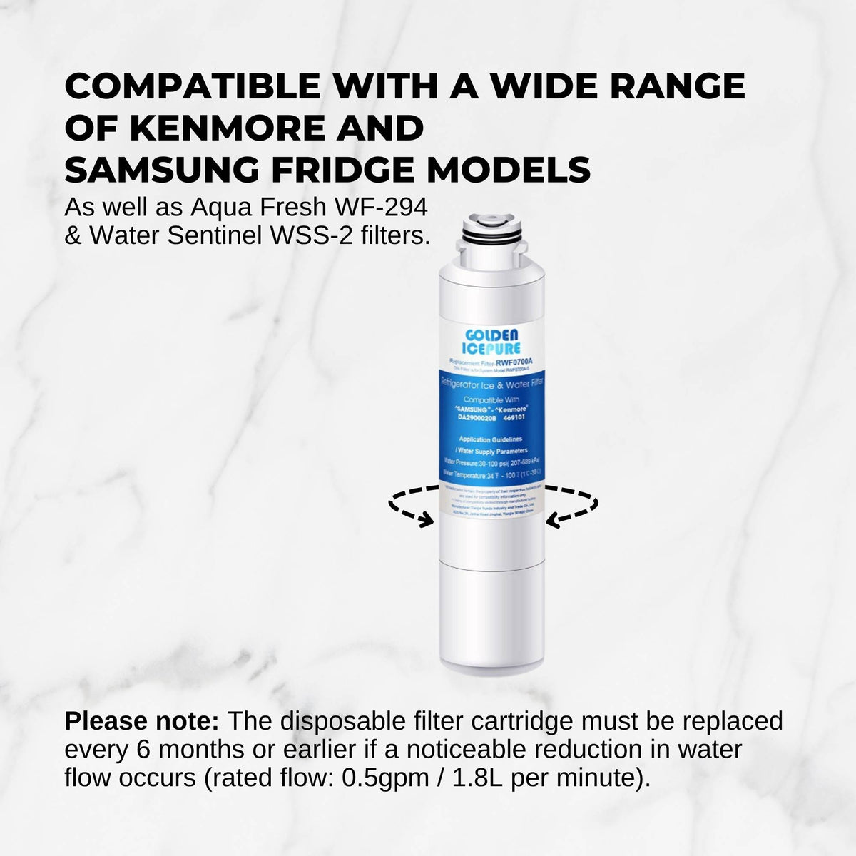 5 FRIDGE WATER FILTER For SAMSUNG DA29-00020 DA97-08006 KENMORE 46 9101
