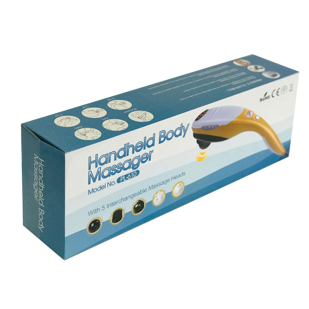 Full Body Handheld Massager Machine Champagne - 6 Massage Heads Neck Shoulder