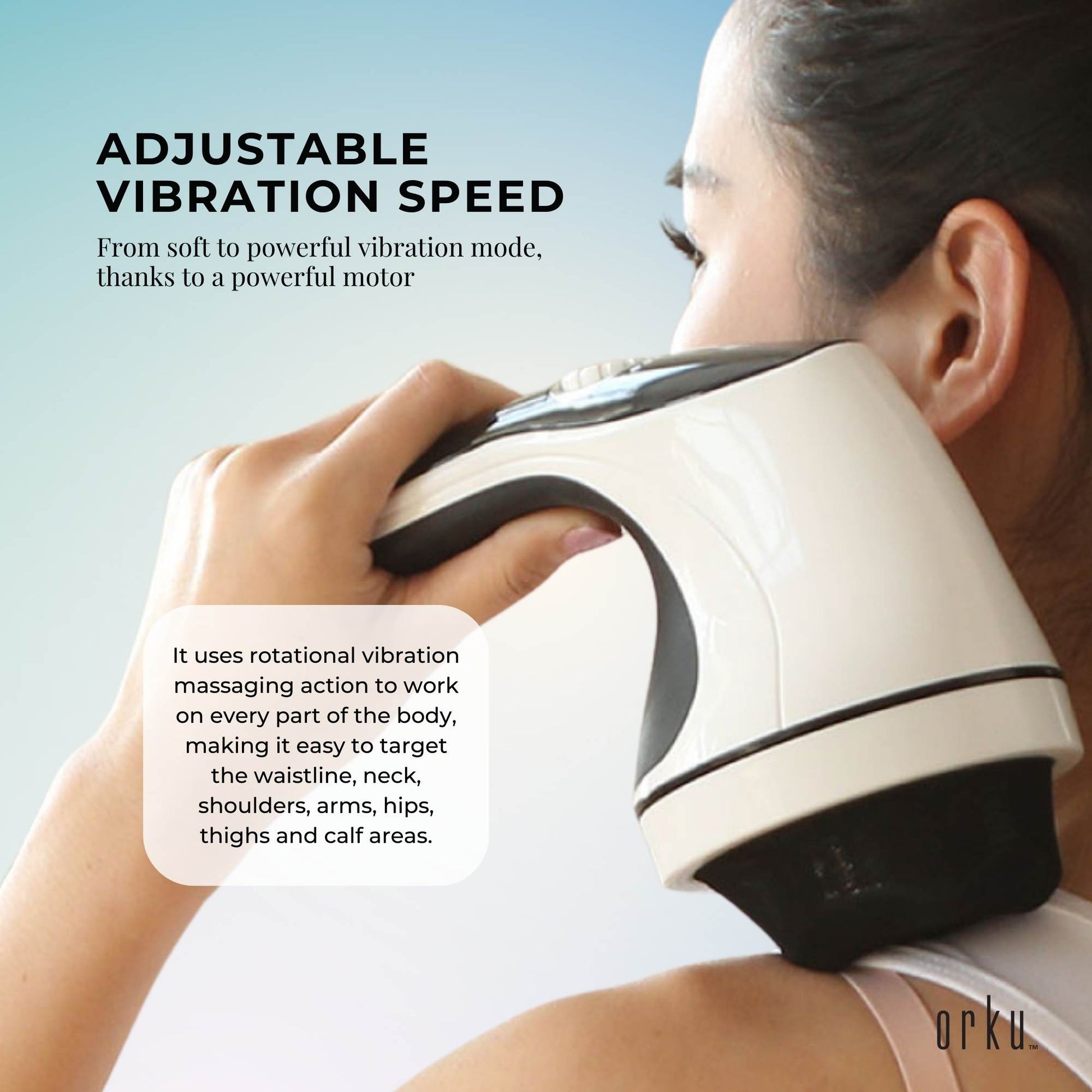 Full Body Vibration Handheld Massager - 4 Massage Heads Neck Shoulders Back Legs