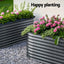 x2 Green Fingers Raised Garden Bed Kit Planter Oval Galvanised Steel 240cmX80cmX56cm