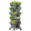 Green Fingers Raised Garden Bed 5 Tier Vertical Garden Grey Strawberry Stackable Planters Herbs Petunias