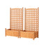 Green Fingers 2X Garden Bed Wooden 64x35x115cm Planter Raised Box Container Trellis