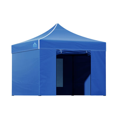 Instahut Gazebo Pop Up Marquee 3x3m Folding Wedding Tent Gazebos Shade Blue