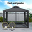 Instahut Gazebo Marquee 3m Outdoor Event Tent Camping Party Mesh Wall Canopy Grey