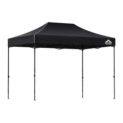 Instahut Gazebo Pop Up Marquee 3x4.5m Outdoor Tent Folding Wedding Gazebos Black