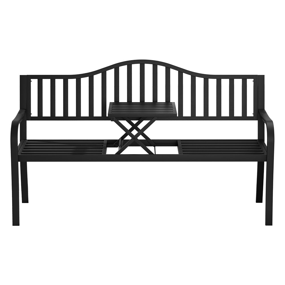 Gardeon Outdoor Garden Bench Steel Foldable Table Furniture Patio Loveseat