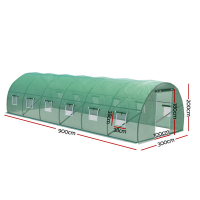 Greenfingers Greenhouse Walk in Green House Tunnel Plant Garden Shed Dome 9x3x2M