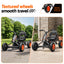 Rigo Pedal Go Kart Kids with Plastic Wheels Forward Reverse Black 84cm