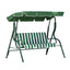 Gardeon Outdoor Swing Chair Garden Bench Furniture Canopy 3 Seater White Green