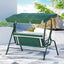 Gardeon Outdoor Swing Chair Garden Bench Furniture Canopy 3 Seater White Green