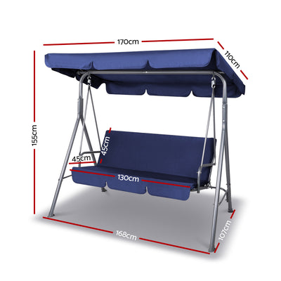 Gardeon Canopy Swing Chair - Navy