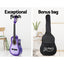 Alpha 34" Inch Guitar Classical Acoustic Cutaway Wooden Ideal Kids Gift Children 1/2 Size Purple with Capo Tuner