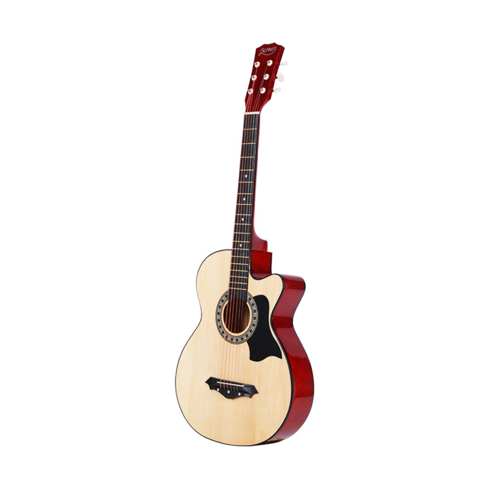 ALPHA 38 Inch Wooden Acoustic Guitar Natural Wood