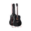 ALPHA 41 Inch Wooden Acoustic Guitar with Accessories set Black