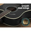 Alpha 41" Inch Electric Acoustic Guitar Wooden Classical Full Size EQ Capo Black