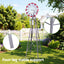 Gardeon Garden Windmill Metal Weather Station with Rain Gauge 243cm Silver