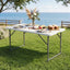 Gardeon 123cm Folding Table Portable Fold-in-Half with Handle Camping Picnic Adjustable Height