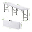 Gardeon 180cm Folding Garden Bench Portable Trestle Seat HDPE Fold In Half White