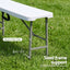 Gardeon 180cm Folding Garden Bench Portable Trestle Seat HDPE Fold In Half White